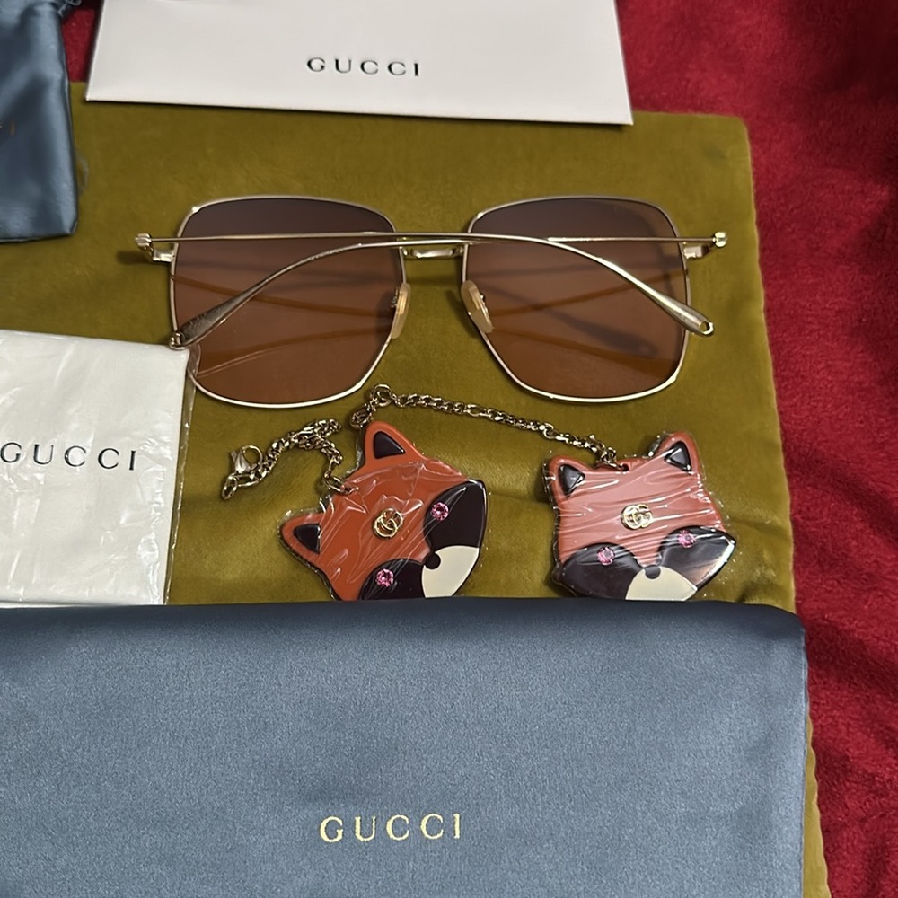 {NEW} $699 GUCCI pink gold metal glasses - 100% Authentic - Picture 10 of 16